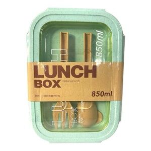 New 850ml Lunch Box – Mint Green – Includes Utensils